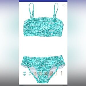 2t Snapper Rock Turquoise Patterned Bikini Set UPF 50+